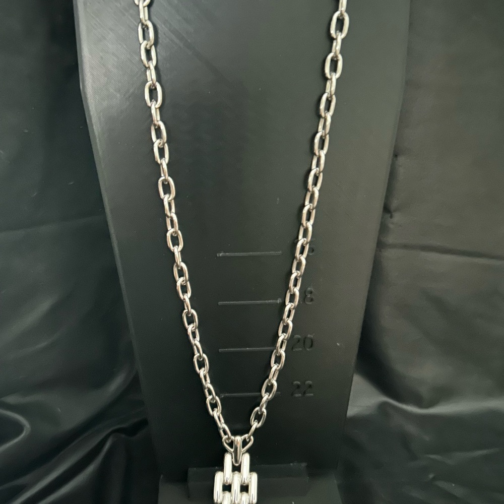 Silver Chain Necklace with Pendant